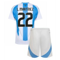 Koszulka piłkarska Argentyna Lautaro Martinez #22 Strój Domowy dla dzieci Copa America 2024 tanio Krótki Rękaw (+ Krótkie spodenki)